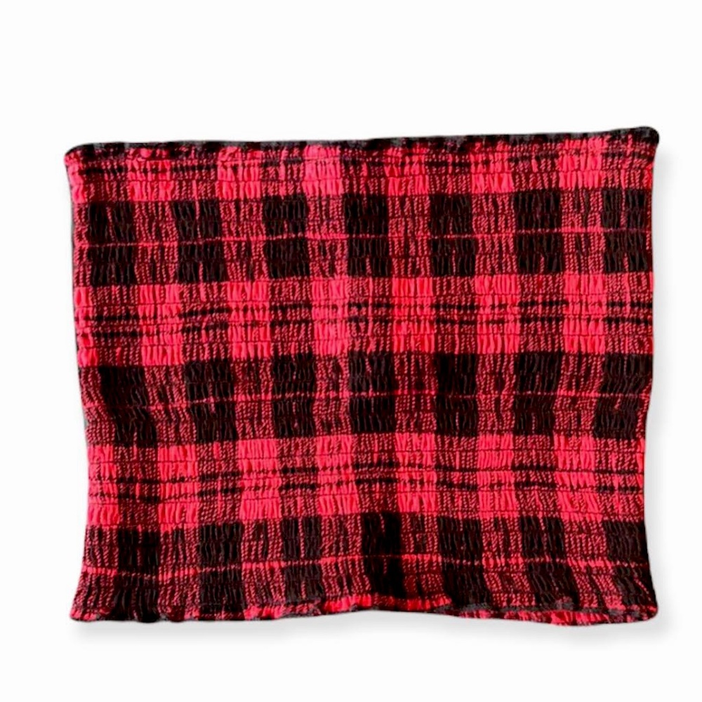 Plaid Smocked Tube Top